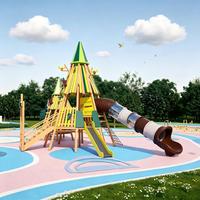 Grandes installations de divertissement en plein air, filets d'escalade, toboggans pour enfants, équipements de parcs à thème et équipements de divertissement scolaire