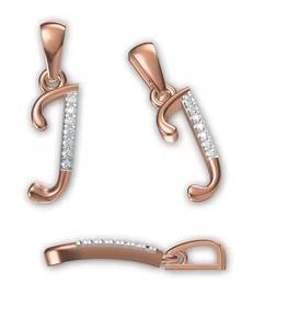 Colgante de Joyería Fina con Letra 'P' Chapada en Oro y Dijes 'J' con Diamantes, Estilo Clásico Unisex Chapado en Oro de 18K y Plata - Product Image 1