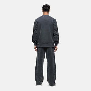 Ensemble survêtement 2 pièces pour homme en coton 100% de haute qualité, vente en gros, logo imprimé sur écran personnalisé, sweat-shirt et pantalon ample, vêtements d'hiver - Product Image 3