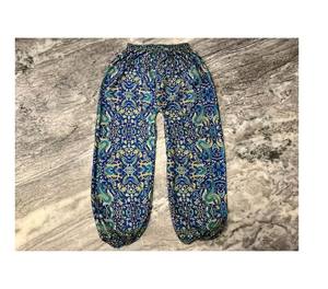 Sarouel bohème en soie pour femme, pantalon large en soie à imprimé floral, pantalon en soie pure 100%, pantalon de yoga en soie Boho Hippie, - Product Image 1