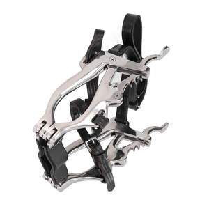 Espéculo de boca de caballo de ángulo ajustable, mordaza Dental veterinaria de acero inoxidable, correas de cuero PU, herramienta de odontología equina - Product Image 4