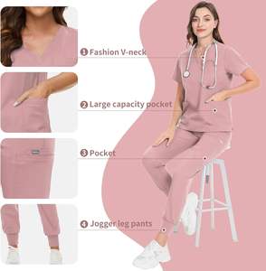 Costumes de gommage élégants en coton Ensembles d'uniformes médicaux pour hôpitaux en gros Vêtements d'allaitement personnalisés pour médecins et infirmières - Product Image 2