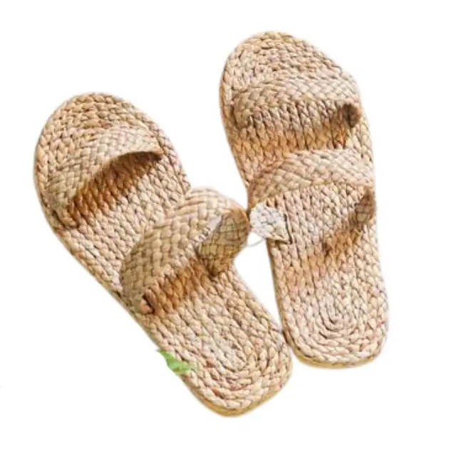 Di alta qualità fatto a mano in giacinto d'acqua pantofole per calzature da interno sandali di paglia realizzati in Vietnam/spiaggia pantofole a buon mercato più venduto