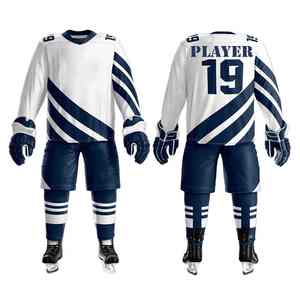 ชุดฮ็อกกี้น้ำแข็งเข้ารูปแขนยาวอุปกรณ์ฝึกซ้อมน้ำหนักเบาพิมพ์ชื่อทีมได้ตามต้องการ - Product Image 1