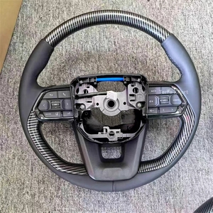 Volant de voiture sport CE CUSTOM toyota en bois, fibre de carbone forgée, cuir alcantara, LED, avec palettes de changement de vitesse pour gr86 - Product Image 1