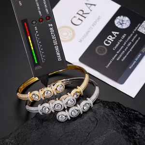 Bracelet en diamant Moissanite de luxe en argent sterling 925 fin pour femmes et hommes bijoux Hip Hop - Product Image 3