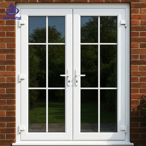 Portes en verre <span class=keywords><strong>double</strong></span> <span class=keywords><strong>vitrage</strong></span> UPVC à <span class=keywords><strong>double</strong></span> battant coupe-vent Maison Énergie efficace <span class=keywords><strong>PVC</strong></span> Vinyle Patio Jardin Entrée <span class=keywords><strong>Porte</strong></span> à charnières - Product Image 1