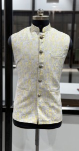 Gilet pour homme style chinois à col mandarin, motif géométrique, simple boutonnage, respirant, vêtement d'extérieur d'été, longueur standard - Product Image 5