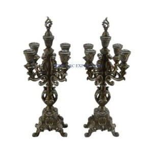 Ensemble De 2 Candélabres De Luxe En Aluminium Doré Décoration De Table Vintage Nouvelle Arrivée Candélabres De Table Éclaircissants Pour La Vente Chaude - Product Image 4