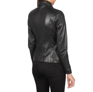 Nouveau style manteau vêtements d'hiver veste en cuir d'agneau noir pour femmes personnalisé de haute qualité bonne qualité manteau - Product Image 2