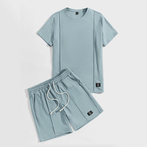 Ensemble personnalisé short et t-shirt surdimensionné en coton de meilleure qualité pour homme Camisetas unies vendues en gros pour l'été - Product Image 6