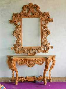 Décor de miroir mural en bois fini noyer à la demande pour salon chambre couloir bureau du fournisseur indien - Product Image 3