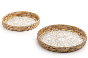 Premium Quality Rattan Serving <b>Tray</b> Round Shape <b>Large</b> Size Jute Server Ware Wedding Food Nuts Fruits Serving <b>Tray</b> From India - Product Image 5
