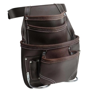 Sacs à outils pour électriciens en cuir tanné à l'huile de haute qualité, pochette de rangement multi-outils, professionnel, charpentier, OEM - Product Image 4