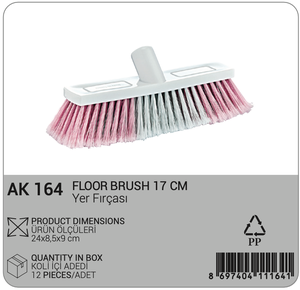 Brosse de sol en plastique écologique durable de 17 cm, poils doux, outil de nettoyage pour carrelage, bois dur, béton, utilisation multi-surfaces - Product Image 6