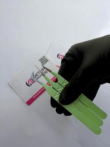 Nouvel ensemble de pinces à cils antistatiques GETUP BROSONS IMPEX en acier inoxydable, pointe lisse de 10 mm, manche confortable vert - Product Image 1