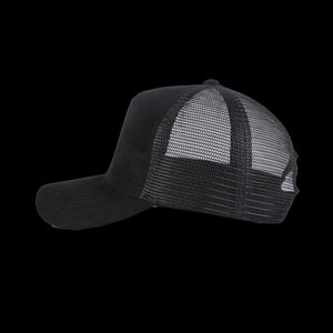 Vente en gros de chapeaux de camionneur classiques personnalisés brodés à 5 panneaux casquette de sport en maille de daim vierge casquettes de baseball de camionneur - Product Image 6