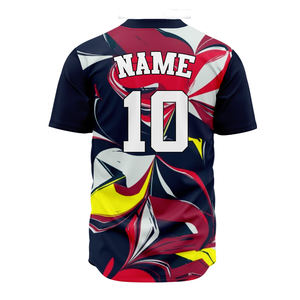 Camiseta de Béisbol de la Mejor Calidad con Botones, Logotipo Personalizado en la Parte Delantera, Diseño 3D Unisex, Tops Personalizados 100% Poliéster Transpirable - Product Image 2