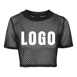 Venta al por mayor de camisetas cortas de malla holgadas para mujer, impresión personalizada, ropa de calle transpirable y de secado rápido de Pakistán - Product Image 6