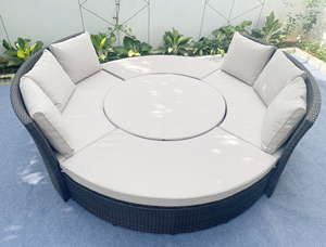 Vietnam Supplier High Quality Modern Outdoor Round <b>Rattan</b> <b>Sofa</b> Set with Steel Frame for Garden Furniture Contemporary Design - Product Image 4