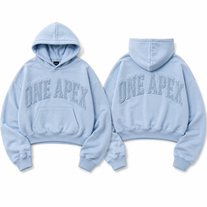 Sweat-shirt à capuche surdimensionné bleu ciel personnalisé pour homme, en coton lourd, style streetwear, ONEAPEX OEM - Product Image 3
