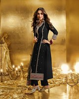 Malaika Arora, actrice indienne, porte un magnifique salwar kameez noir en tissu faux georgette lourd, taille M à XXL, avec un ensemble dupatta.