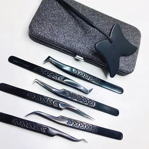 Best Custom Stainless Steel Fiber Tips Tweezers for <b>Eyelash</b> Extensions New Private Label <b>Eyelash</b> Tweezers with Custom Packing - Product Image 2