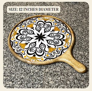 ถาดเสิร์ฟไม้ทำมือสไตล์โมเดิร์นพร้อมลายพิมพ์ดิจิทัลลายอินเดียโดย HANDICRAFTS INN สำหรับตกแต่งบ้าน - Product Image 3