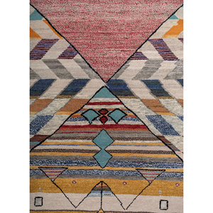 Alfombra Freedom Manchaha de Lana y Seda de Bambú con Patrón Geométrico Azul, Anudada a Mano, para Decoración de Sala de Estar - Les-8085 - Product Image 3