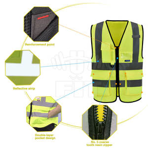 Logo personnalisable Gilet haute visibilité Polyester haute visibilité Construction Travail Équipement de sécurité réfléchissant - Product Image 6