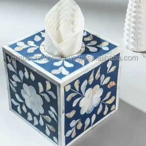 Vaisselle élégante Accessoires de serviettes Boîte à mouchoirs rectangulaire en nacre Design floral Porte-mouchoirs à bas prix - Product Image 4