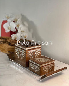 Bela Artisan - Bandeja para Quemador de Incienso de Madera y Resina de 3x3 Pulgadas con Juego de Bakhoor, Difusor de Aromaterapia - Product Image 2