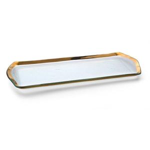 Bandeja de servicio moderna de acero inoxidable para un comedor elegante en casa Configuración de exhibición de servicio de alimentos elegante en la cocina - Product Image 1