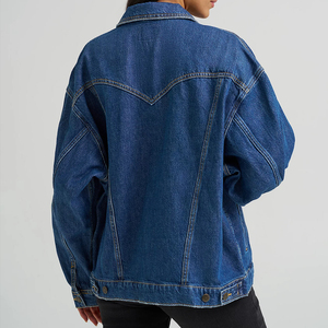 Chaquetas cortas de mezclilla lavadas Vintage de alta calidad para mujer, recortadas, holgadas, de manga larga, cierre de botón, algodón personalizado, Otoño Invierno - Product Image 2