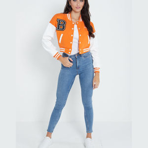 2024 New Arrival Custom OEM Women's Varsity Jacket Breathable Cotton Knitted Long Sleeve Custom Logo Wholesale Autumn - Product Image 1