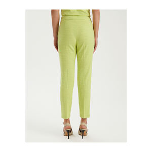 Chiffon Anti-Wrinkle Vintage Leopard Embroidered Regular Fit <b>Boot</b> Cut <b>Pants</b> for Women - Product Image 6