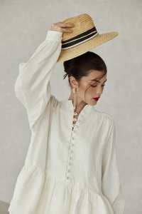 ชุดผ้าลินินงาช้างแบบหลวมชุดผ้าลินิน100% ตกแต่งวินเทจยาวถึงเข่ากางเกงขาสั้นหลวมเป็นมิตรกับสิ่งแวดล้อมสไตล์หวาน - Product Image 6