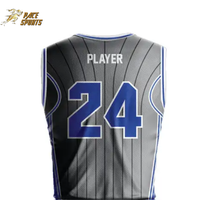 Jersey Basket Tanpa Lengan Motif Garis Logo Kustom, Bahan Bernapas untuk Musim Panas, Pria Wanita, Premium, Produk Terbaru, 100% Poliester
