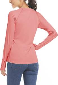 Wholesale 100% Polyester Quick Dry Women UPF 50+ <b>Hoodie</b> Shirt Long Sleeve Fishing Hiking Outdoor Shirt Ladies Fishing Pullover - Product Image 4