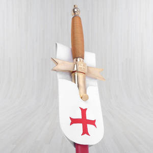 Funda para Espada Ceremonial Masónica, Regalia de Francmasonería, Caballeros Templarios, Hoja de Acero de Damasco, Mango de Latón, Espada Masónica OEM para Exhibición - Product Image 4