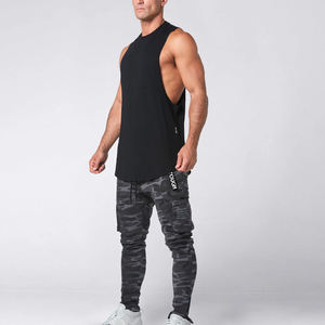 Wholesale 100% Cotton <b>Men's</b> <b>Tank</b> <b>Tops</b> <b>Black</b> White Fitness Sportswear Custom Logo Sleeveless Singlet <b>Tops</b> Knitted Weaving Method - Product Image 2