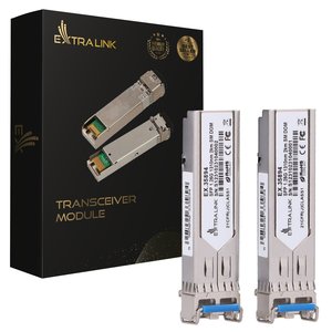 Extralink SFP โมดูล SFP 1.25G 2แพ็ค, 1.25Gbps, lc/upc, 1310nm, 2km, โหมดเดียว, DOM - Product Image 1