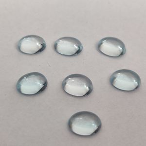 Aguamarina Natural 8mm cabujón redondo piedra preciosa facetada transparente 1,6 Cts piedra preciosa suelta para accesorios de joyería - Product Image 1