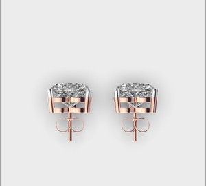 Pendientes de Diamantes Cultivados en Laboratorio con Corte Corazón, Certificados por IGI, Oro Rosa/Amarillo/Blanco de 14K, Pendientes Solitarios con Diamante Corazón - Product Image 4