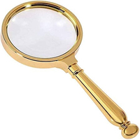 Elegant 8X Handheld Magnifier Glass with Gold-Plated Frame Lightweight Reading Magnifying Glass