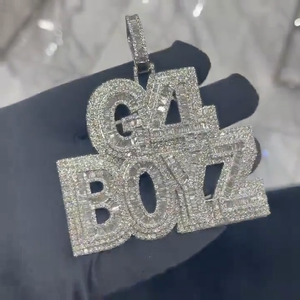 Colgante de Plata de Ley 925 con Diamantes Moissanite VVS de Lujo, Estilo Hip Hop, Elegante, para Hombre - Product Image 1