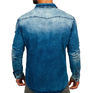 Camisas de hombre, camisas vaqueras, camisas de manga larga lavadas informales, retro de talla grande, venta al por mayor, camisas de hombre vintage a cuadros - Product Image 5