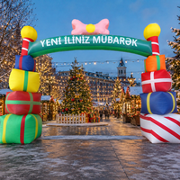 Arche gonflable géante personnalisée de 9 m x 5 m pour cadeaux de Noël, événements festifs et entrées de magasins