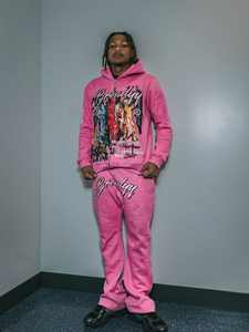 Chándal apilado acampanado de alta calidad, chándal ajustado de algodón 100%, ropa de calle, chándal para hombre, chándal para hombre - Product Image 2