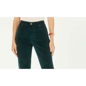 Pantaloni da donna Charter Club Lexington in velluto a coste a vita alta, verde, taglia 14, anti-piega, con stampa animalier effetto stropicciato - Product Image 2